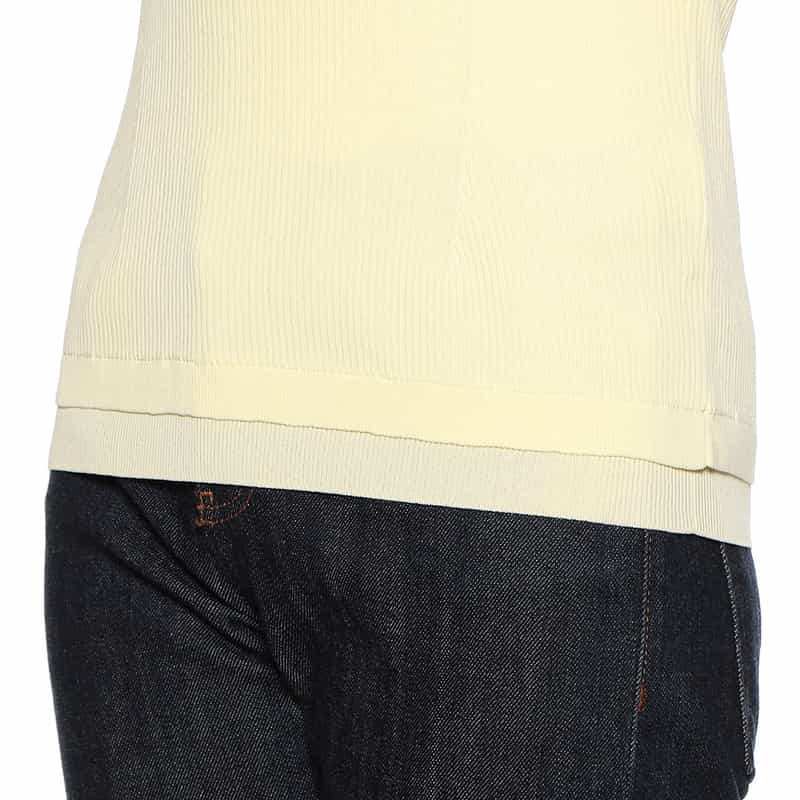 BARNEYS NEW YORK ウォッシャブルレイヤードシアーニットプルオーバー LIGHT YELLOW