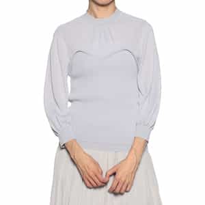 ウォッシャブルレイヤードシアーニットプルオーバー