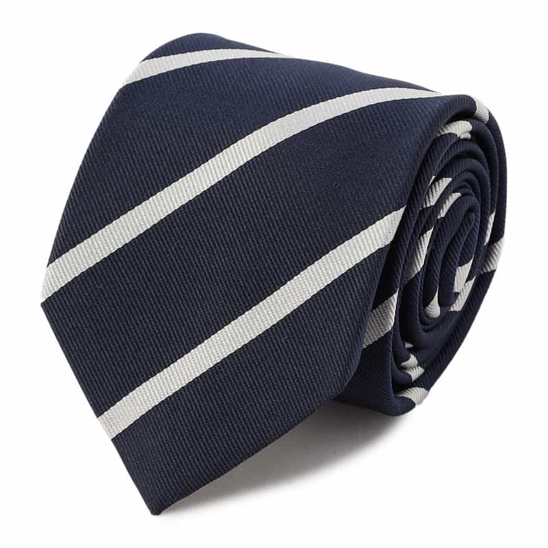 DRAKE'S ストライプ柄タイ NAVY