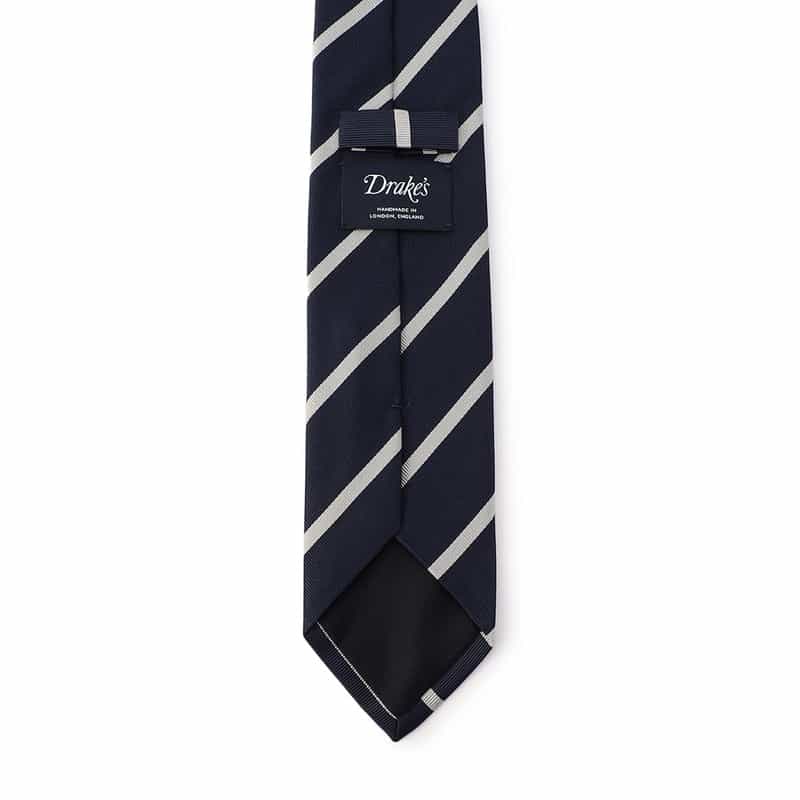 DRAKE'S ストライプ柄タイ NAVY