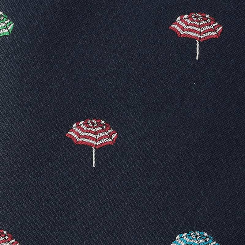 DRAKE'S パラソル柄タイ NAVY