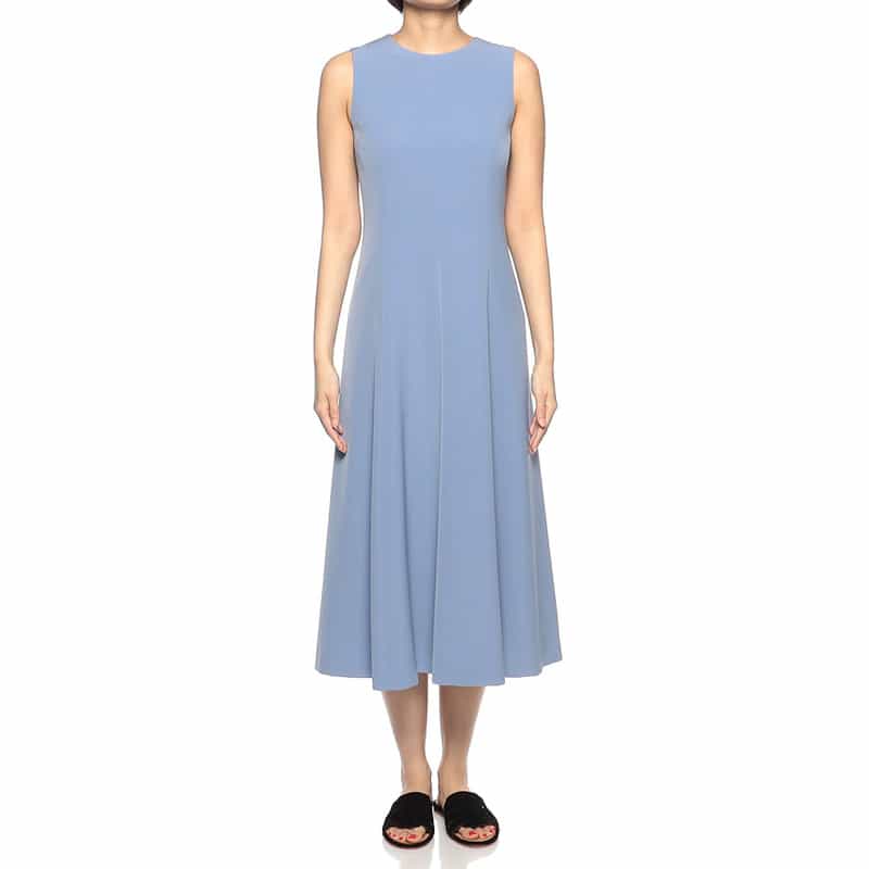 BARNEYS NEW YORK パネル切替フレアドレス BLUE