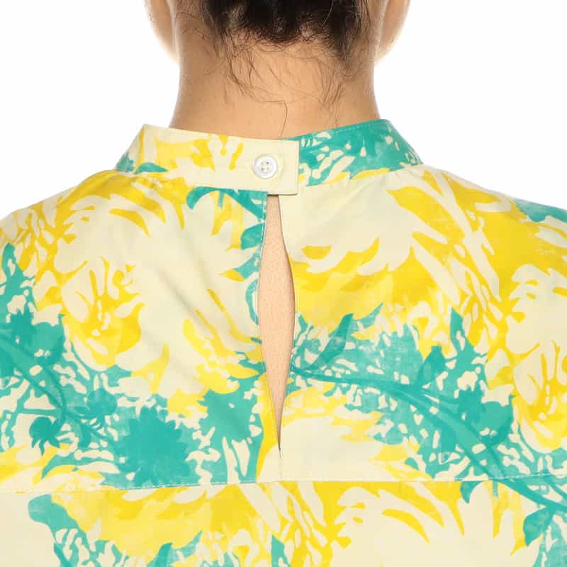 BARNEYS NEW YORK セットアップウォッシャブルプリントノースリーブブラウス YELLOW