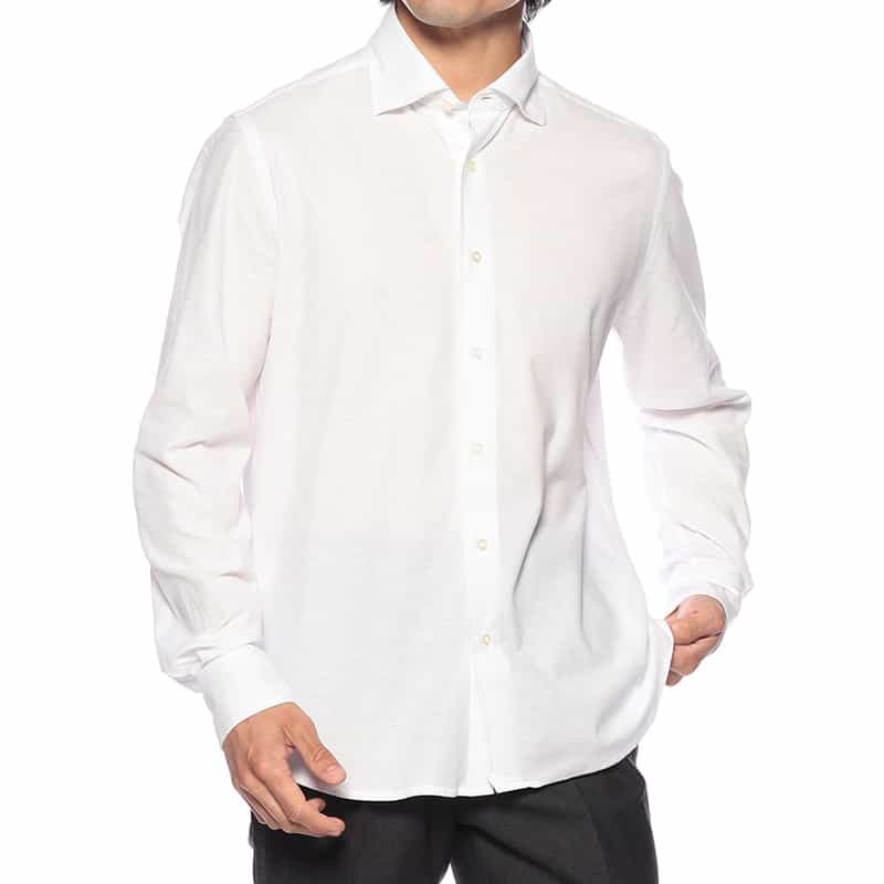 GUY ROVER ジャージーシャツ WHITE