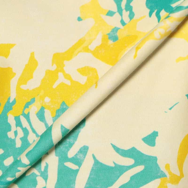 BARNEYS NEW YORK セットアップウォッシャブルプリントイージーフレアパンツ YELLOW