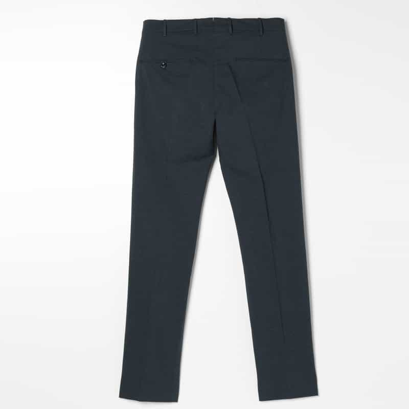 BARNEYS NEW YORK コットンリネン素材千鳥柄ストレートパンツ BLUE