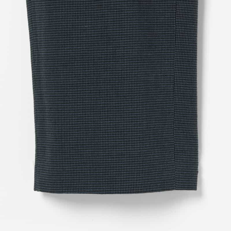 BARNEYS NEW YORK コットンリネン素材千鳥柄ストレートパンツ BLUE