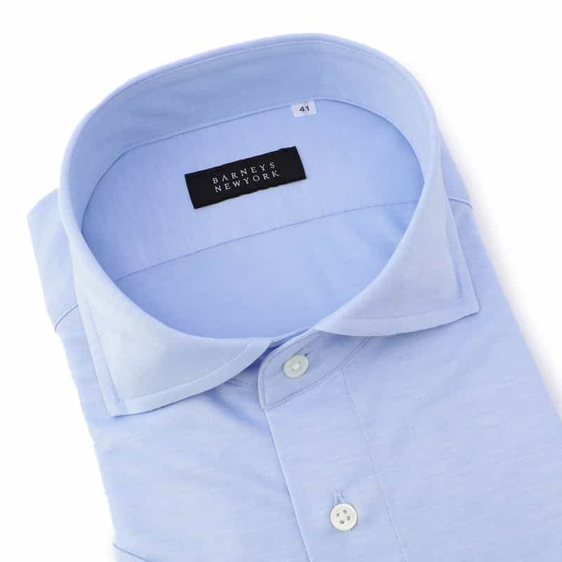 BARNEYS NEW YORK クールマックス半袖ジャージードレスシャツ LIGHT BLUE
