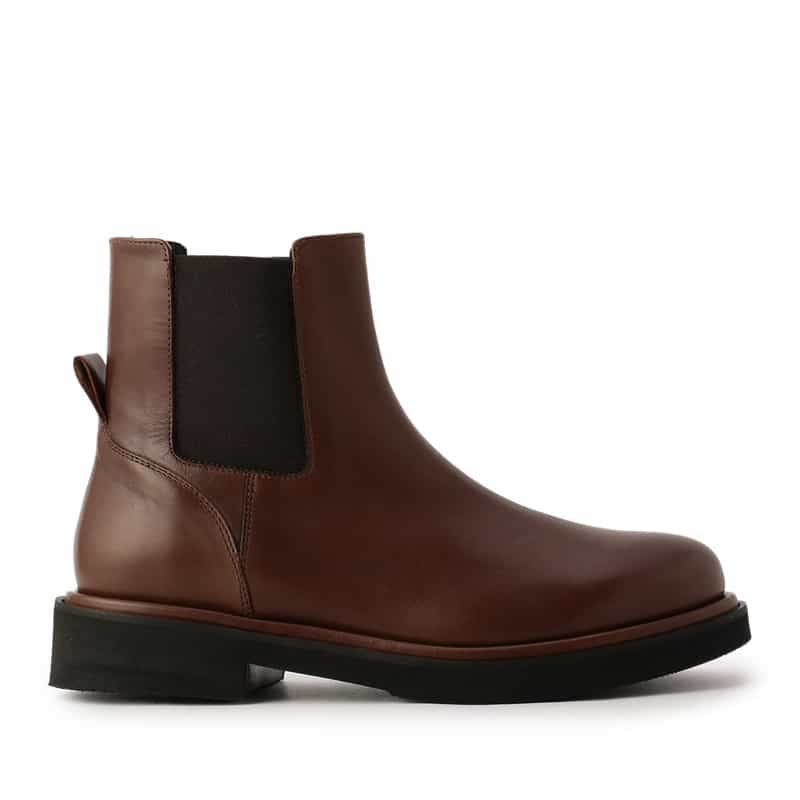 BARNEYS NEW YORK サイドゴアショートブーツ BROWN