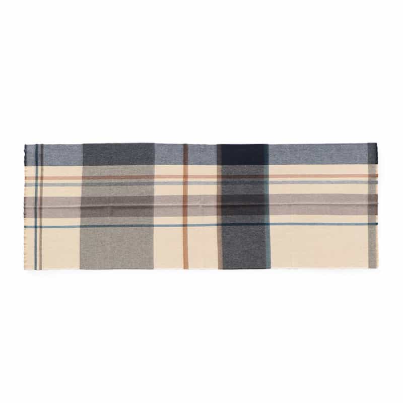 BEGG X CO チェック柄スカーフ NAVY