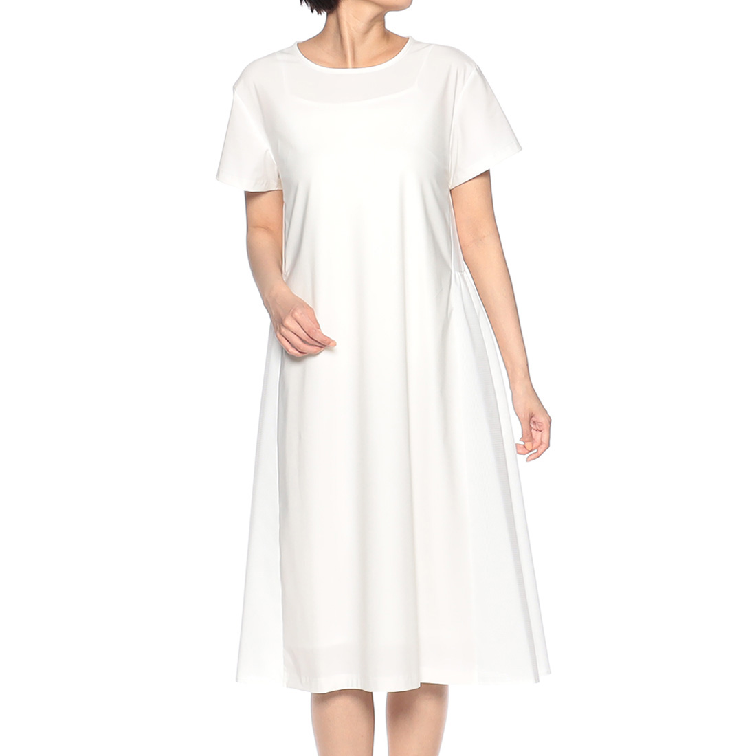 ウォッシャブル サイド切替Aラインドレス （インナードレス付）