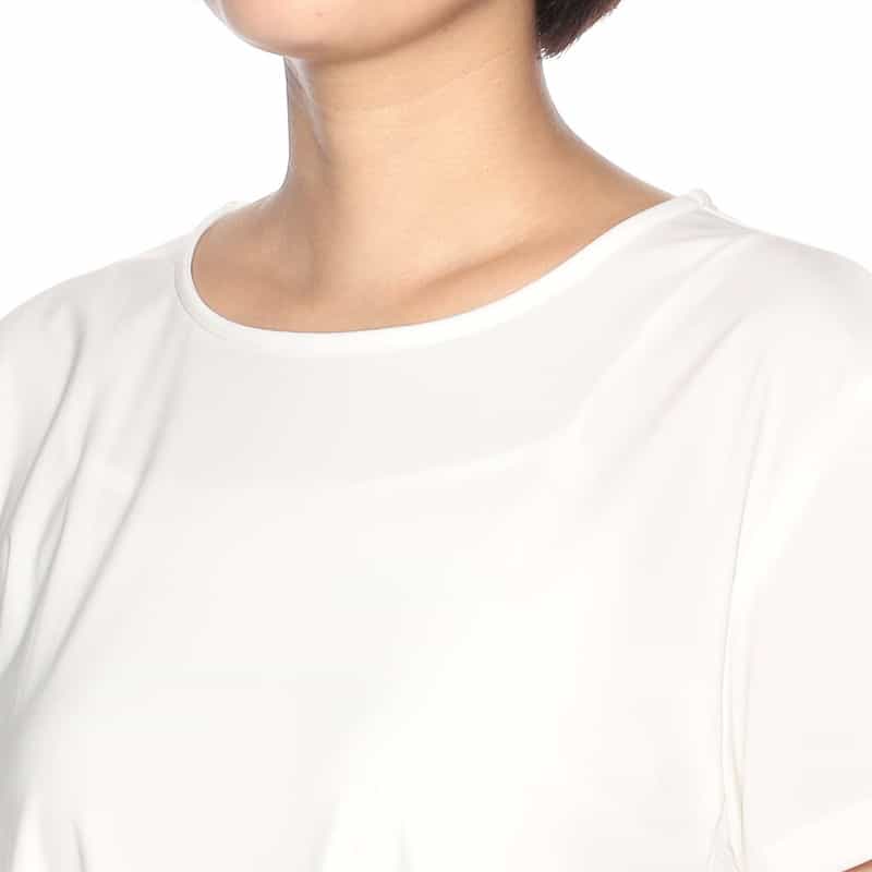 BARNEYS NEW YORK ウォッシャブル サイド切替Aラインドレス （インナードレス付） WHITE