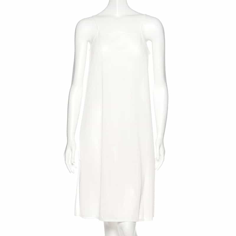 BARNEYS NEW YORK ウォッシャブル サイド切替Aラインドレス （インナードレス付） WHITE