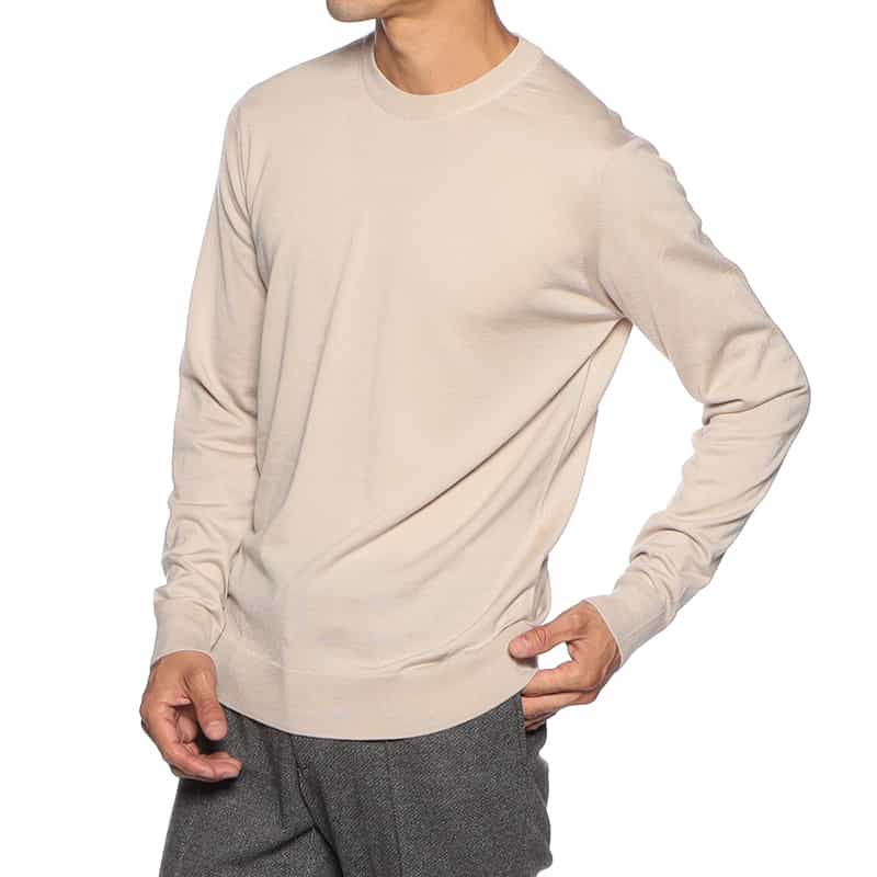 BARNEYS NEW YORK アラシャンカシミヤニットプルオーバー LT BEIGE