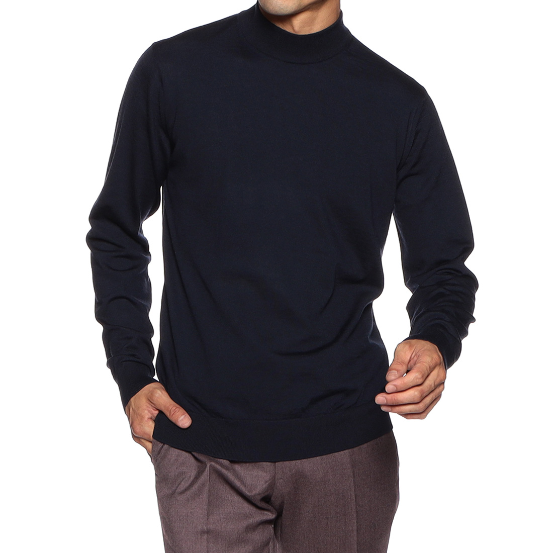 アラシャンカシミヤモックネックニットプルオーバー