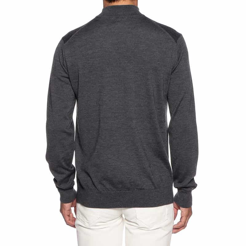 BARNEYS NEW YORK アラシャンカシミヤモックネックニットプルオーバー DARK GRAY