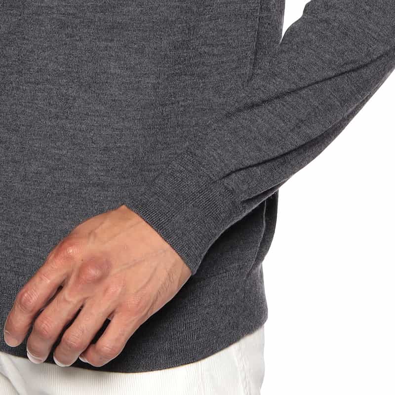 BARNEYS NEW YORK アラシャンカシミヤモックネックニットプルオーバー DARK GRAY
