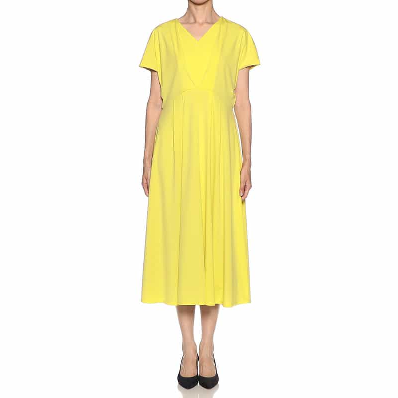 BARNEYS NEW YORK Vネックジャージードレス YELLOW