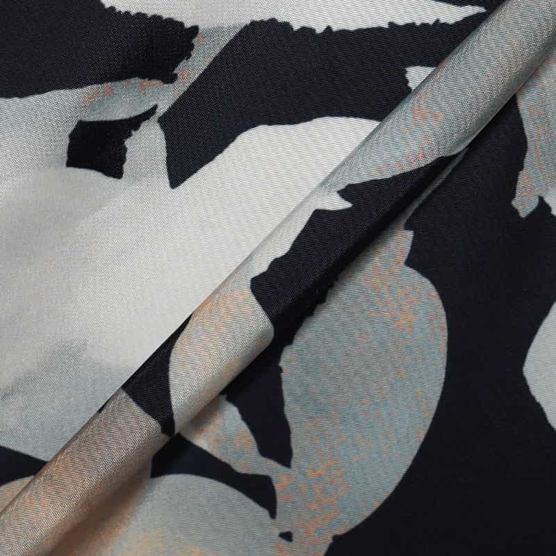 BARNEYS NEW YORK ウォッシャブル プリントギャザースカート DARK NAVY