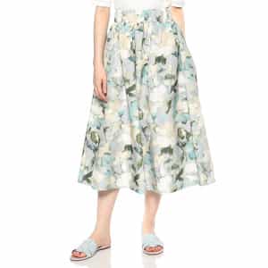 ウォッシャブル プリントギャザースカート