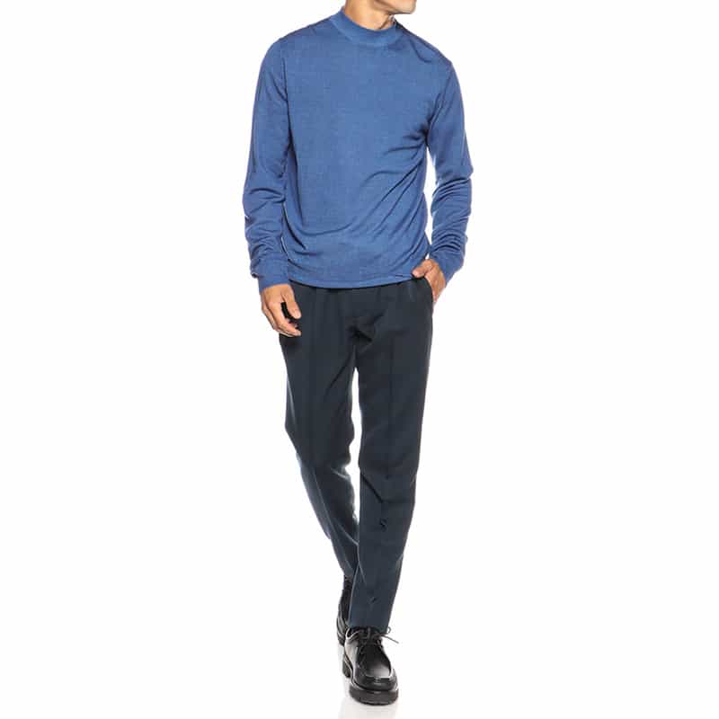 CRUCIANI モックネックニットプルオーバー NAVY