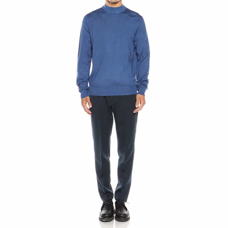 CRUCIANI モックネックニットプルオーバー NAVY