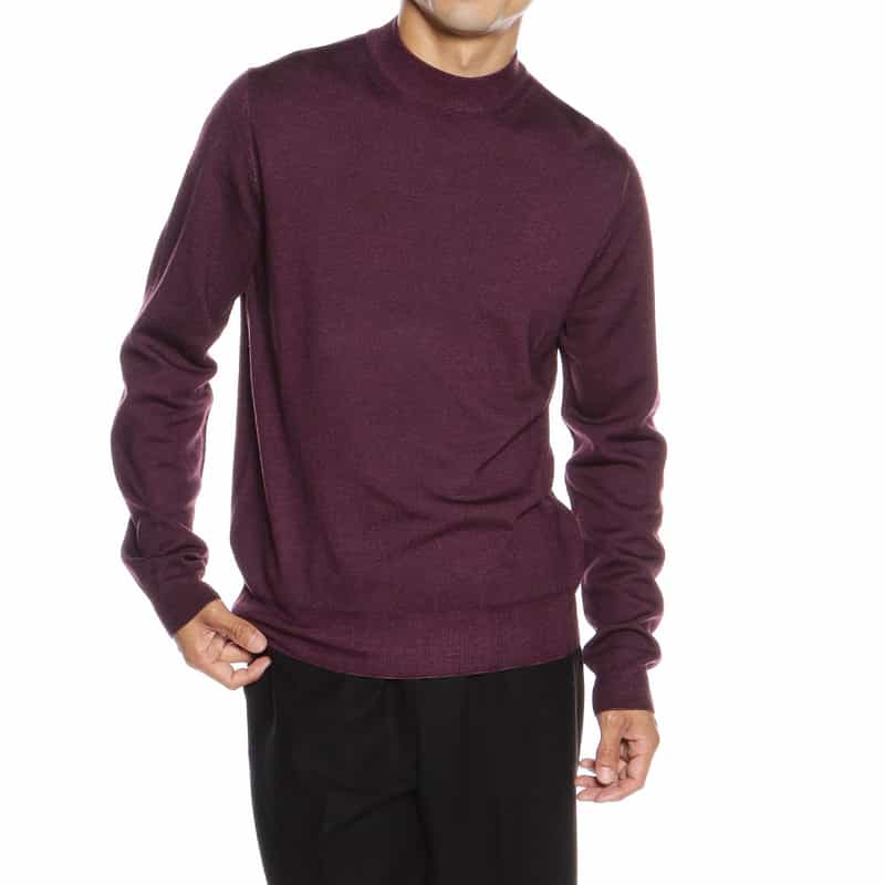 CRUCIANI モックネックニットプルオーバー WINE