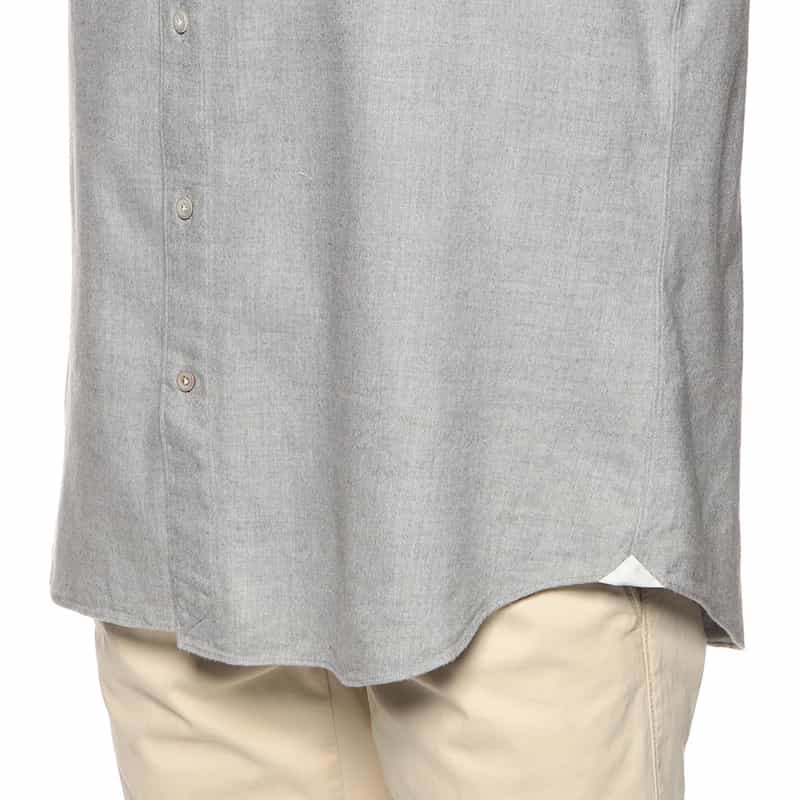 FINAMORE ヘリンボーン柄ネルシャツ LIGHT GRAY
