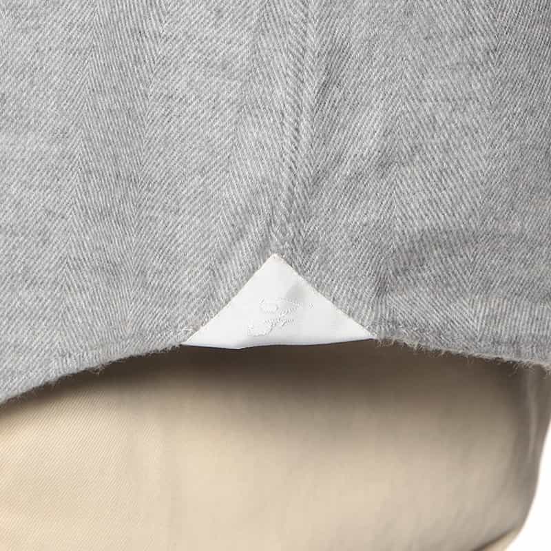 FINAMORE ヘリンボーン柄ネルシャツ LIGHT GRAY