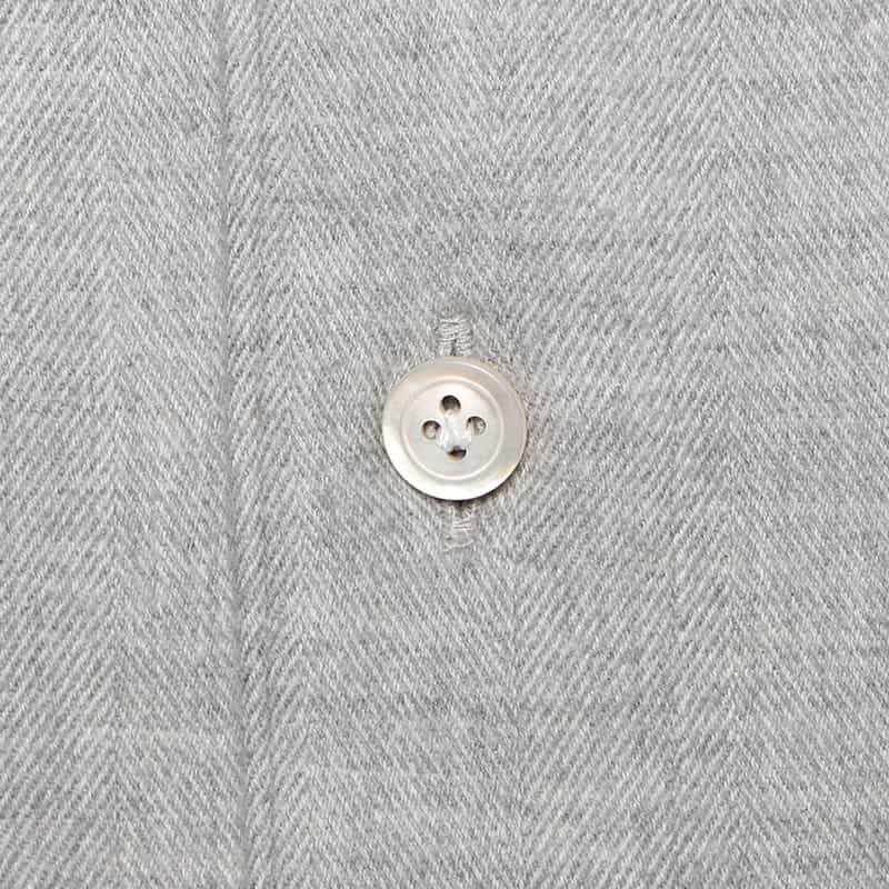 FINAMORE ヘリンボーン柄ネルシャツ LIGHT GRAY