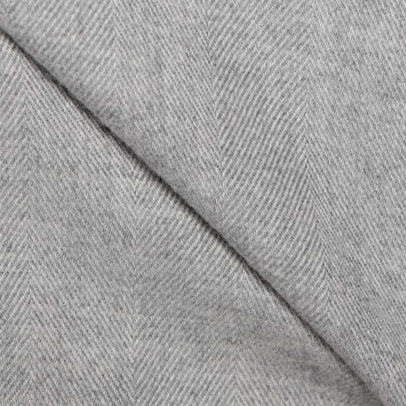 FINAMORE ヘリンボーン柄ネルシャツ LIGHT GRAY