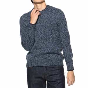 ミックスジーロンクルーネックニットプルオーバー