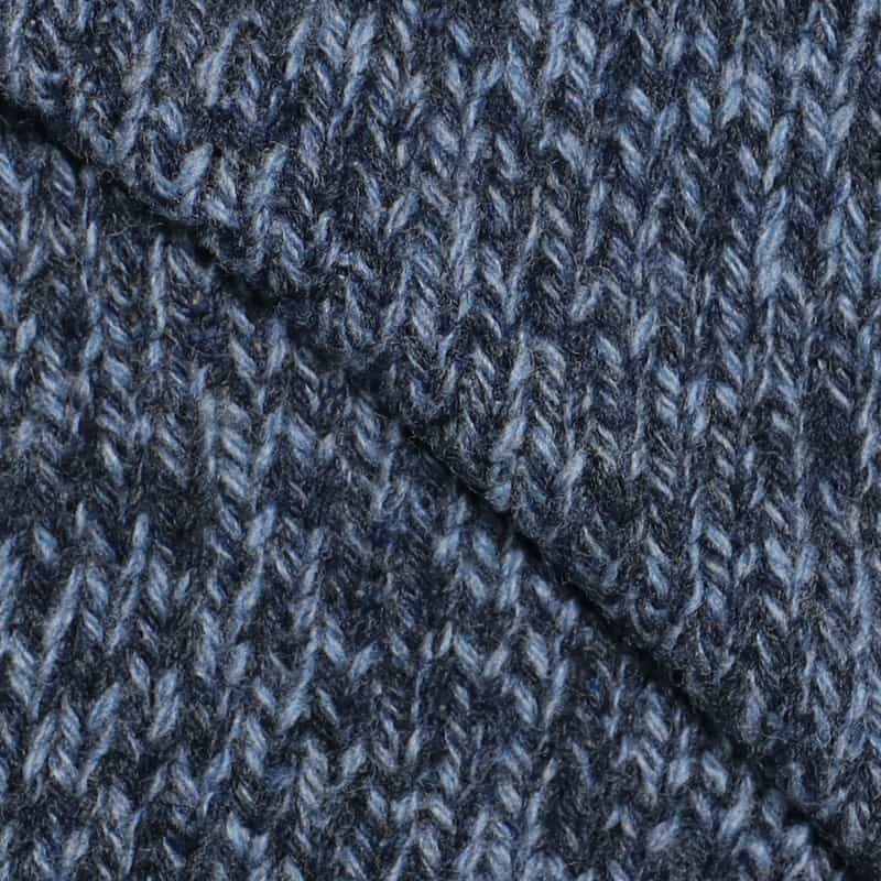 GRANSASSO ミックスジーロンクルーネックニットプルオーバー BLUE