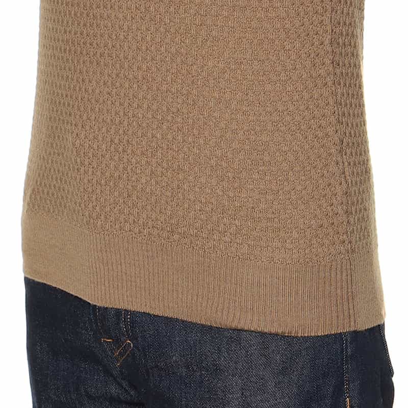 GRANSASSO ジャカードクルーネックニットプルオーバー CAMEL