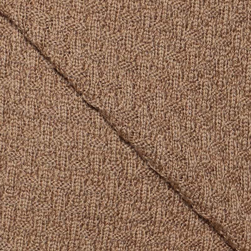 GRANSASSO ジャカードクルーネックニットプルオーバー CAMEL