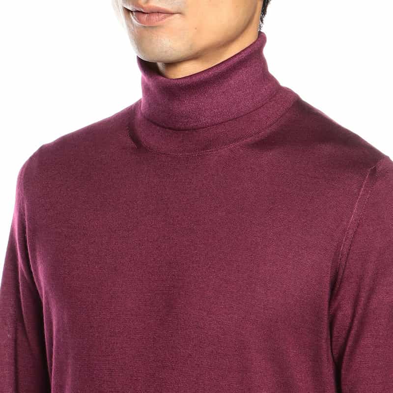 MAURO OTTAVIANI カシミヤシルクタートルネックニットプルオーバー WINE