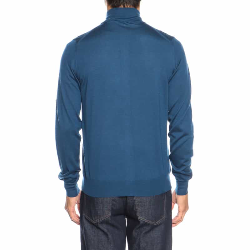 MAURO OTTAVIANI カシミヤシルクジップアップニットブルゾン BLUE