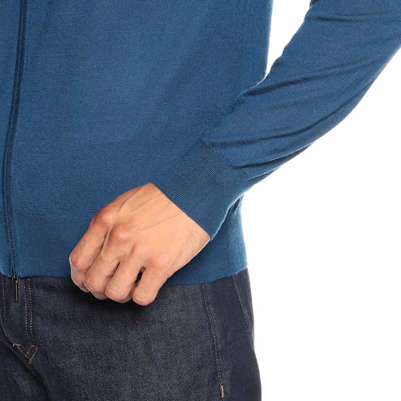 MAURO OTTAVIANI カシミヤシルクジップアップニットブルゾン BLUE