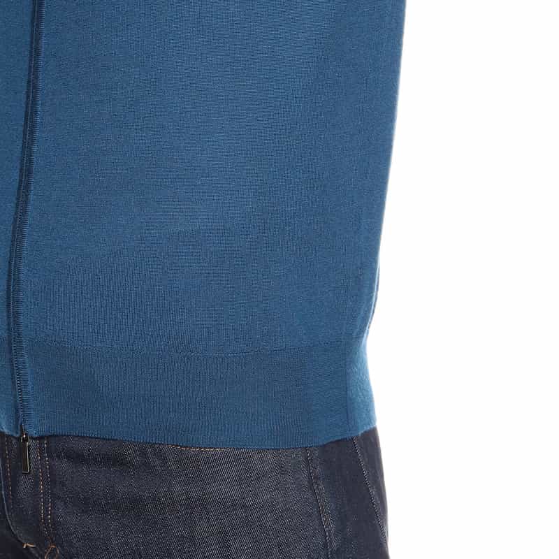 MAURO OTTAVIANI カシミヤシルクジップアップニットブルゾン BLUE