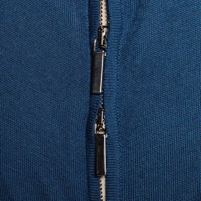 MAURO OTTAVIANI カシミヤシルクジップアップニットブルゾン BLUE