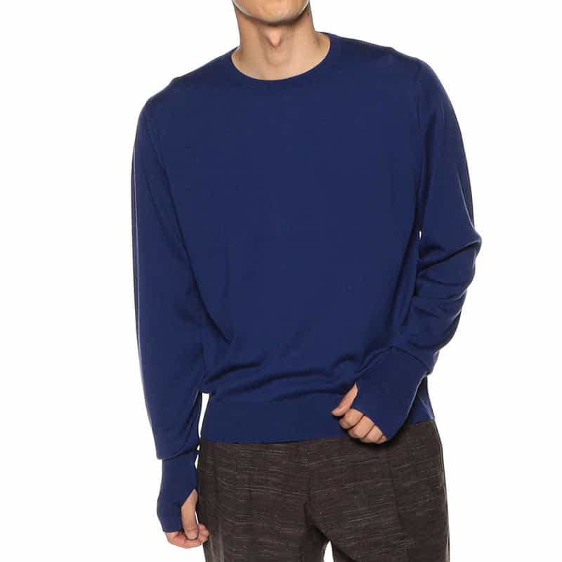 JOHN SMEDLEY バーニーズ　ニューヨーク限定メリノウールニットプルオーバー BLUE
