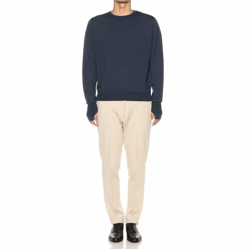 JOHN SMEDLEY バーニーズ　ニューヨーク限定メリノウールニットプルオーバー NAVY