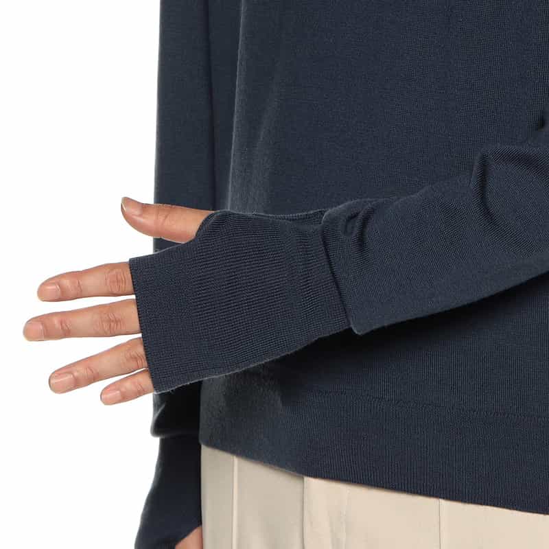 JOHN SMEDLEY バーニーズ　ニューヨーク限定メリノウールニットプルオーバー NAVY