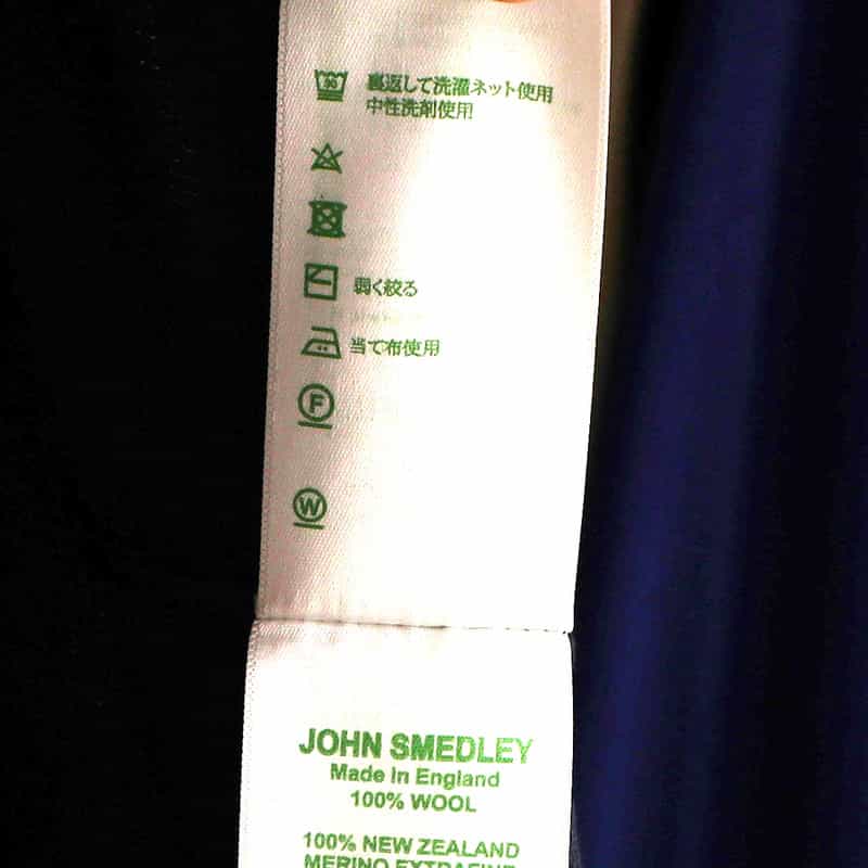 JOHN SMEDLEY バーニーズ　ニューヨーク限定メリノウールニットプルオーバー NAVY