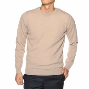 ウールカシミヤクルーネックニットプルオーバー