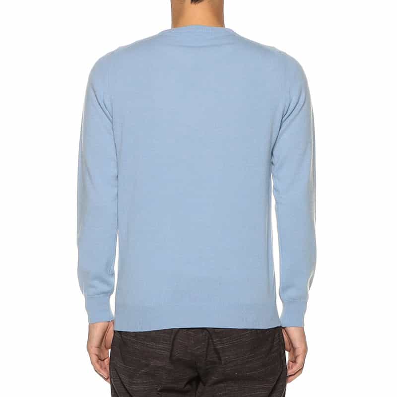 BARNEYS NEW YORK ウールカシミヤクルーネックニットプルオーバー LIGHT BLUE