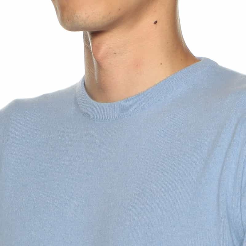 BARNEYS NEW YORK ウールカシミヤクルーネックニットプルオーバー LIGHT BLUE