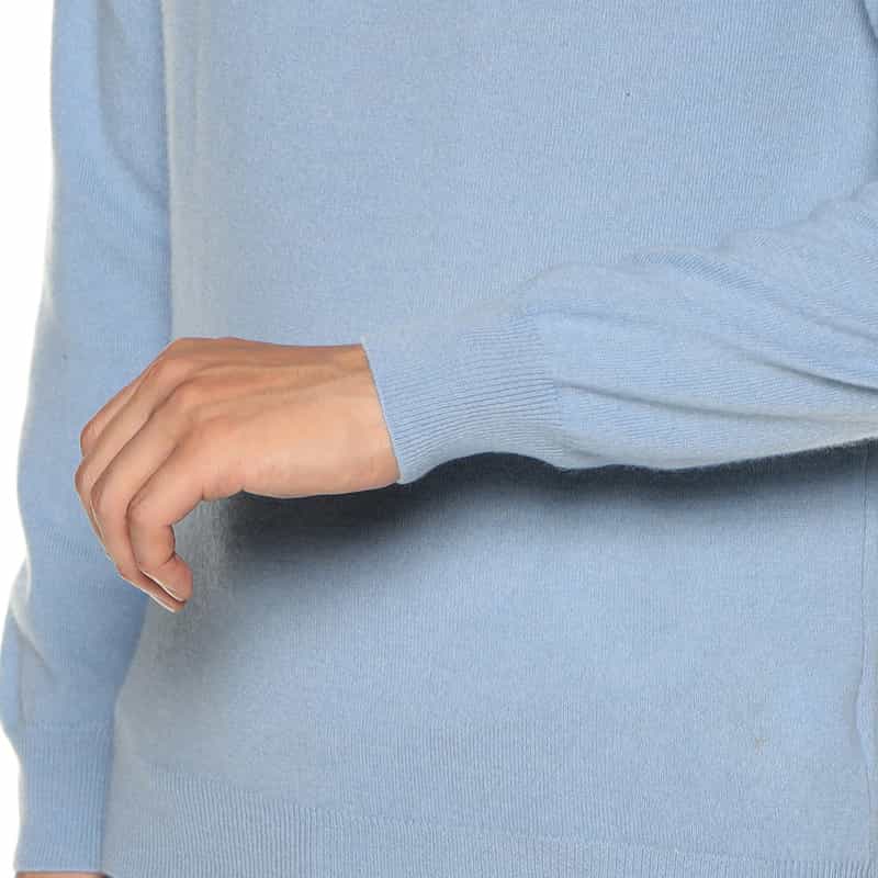 BARNEYS NEW YORK ウールカシミヤクルーネックニットプルオーバー LIGHT BLUE