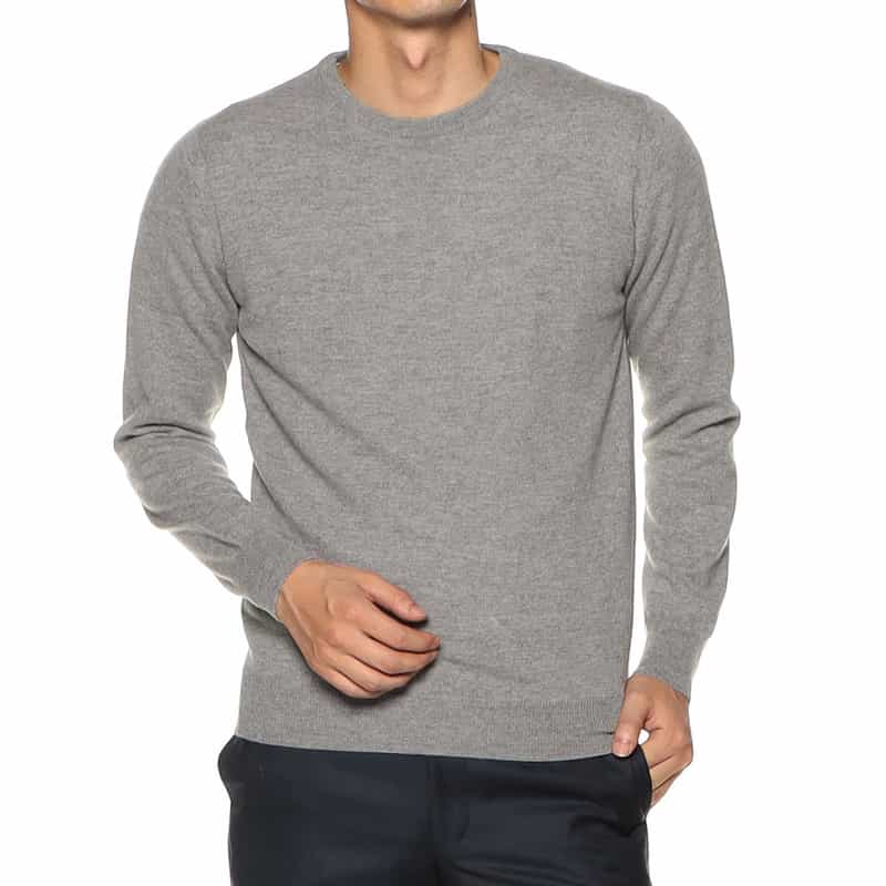 BARNEYS NEW YORK ウールカシミヤクルーネックニットプルオーバー GRAY