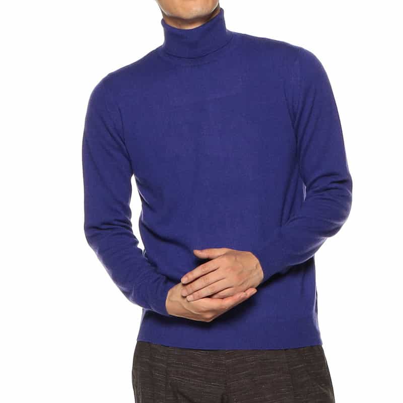 BARNEYS NEW YORK ウールカシミヤタートルネックニットプルオーバー PURPLE